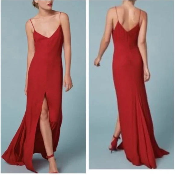 Reformation Luma Poinsettia Maxi Dress In Red Size Large NWT - Picture 1 of 10